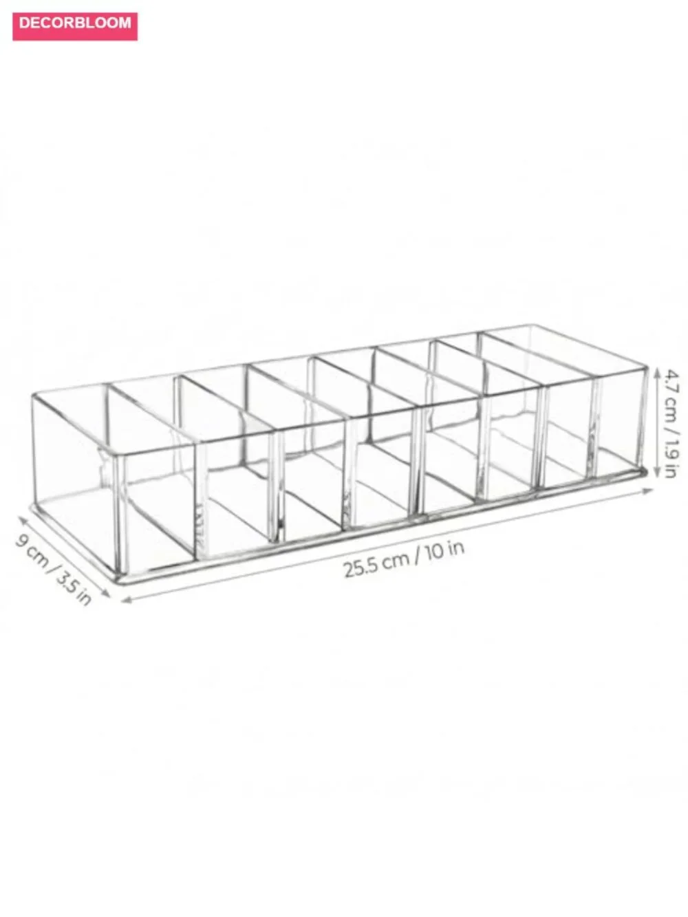 Transparent Acrylic 8 Compartments Makeup Organizer Holder Portable Cosmetic